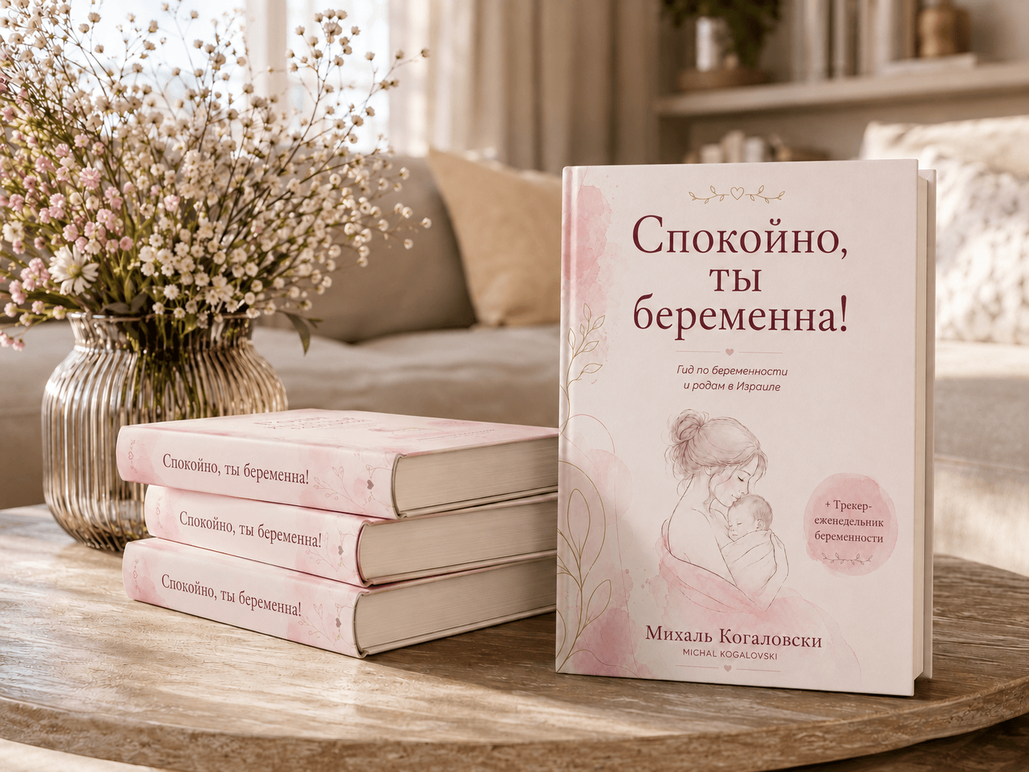 Книга «Спокойно, ты беременна!» на столе