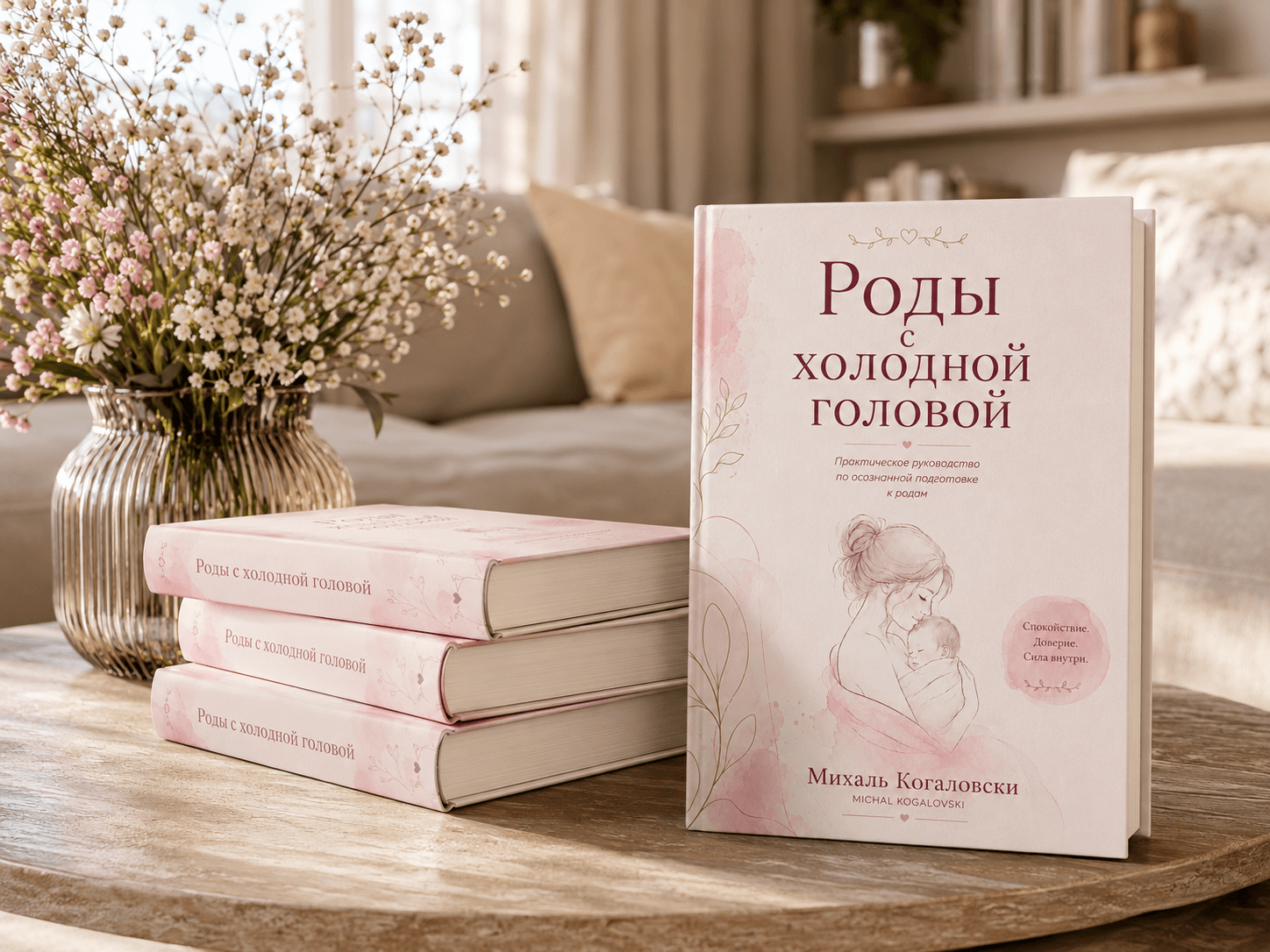 Книга «Роды с холодной головой» на столе